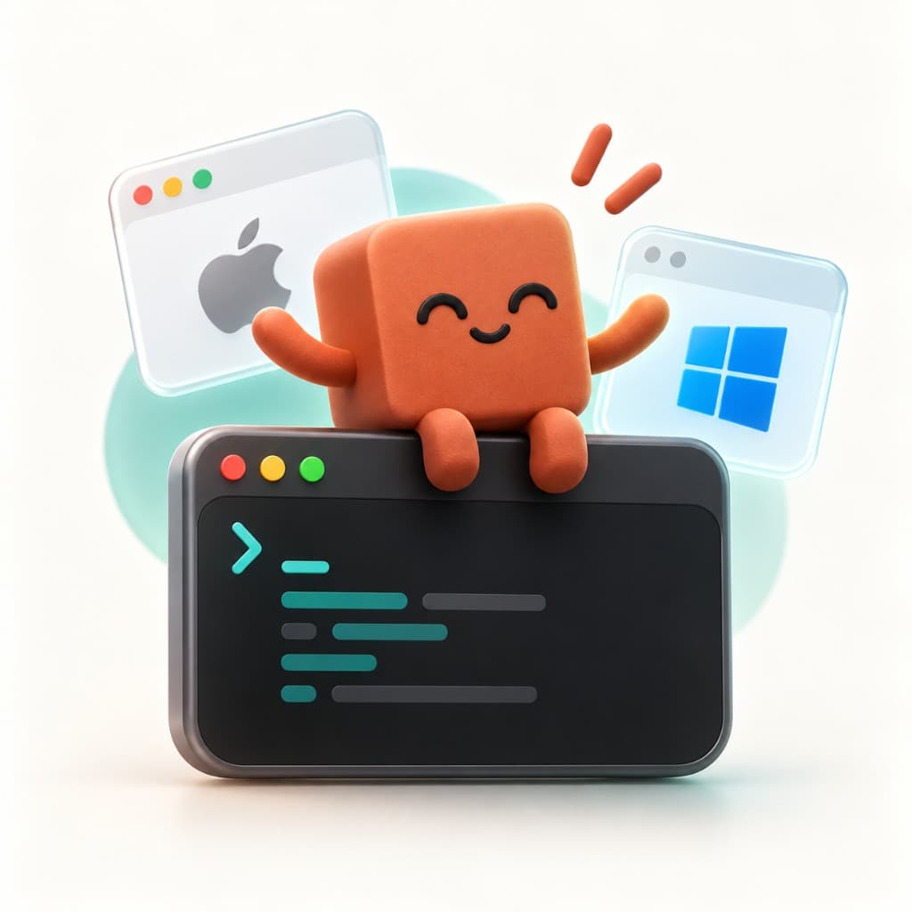 Claude Code sitting on a terminal, ready on Mac and Windows