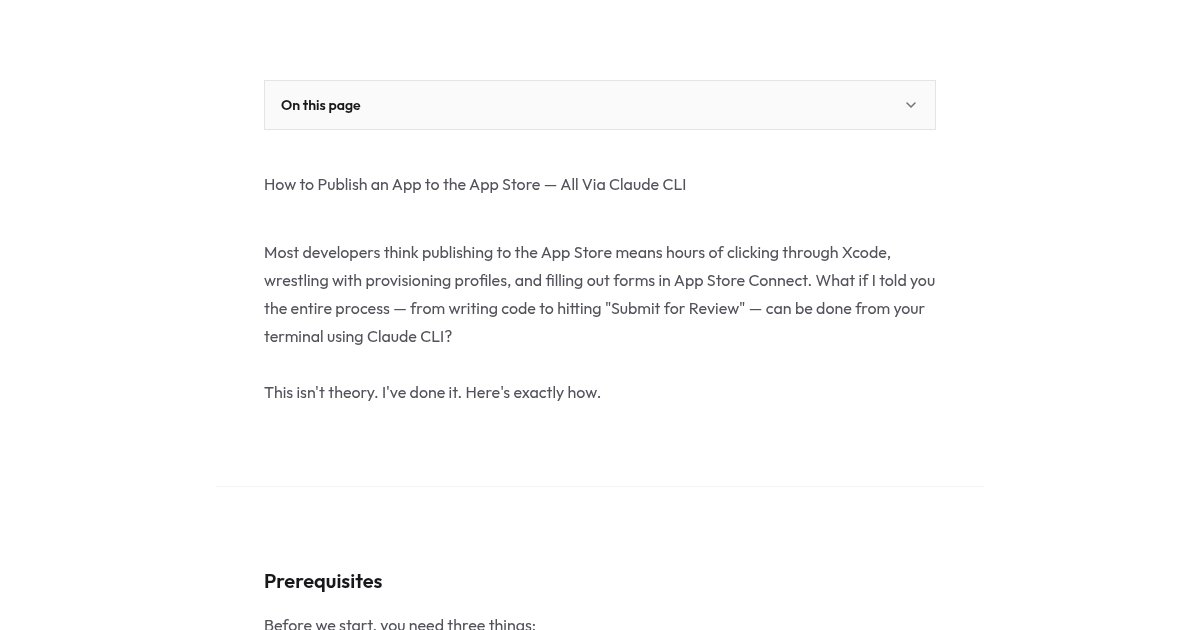 How to Publish an App to the App Store — All Via Claude CLI - Sanskar ...