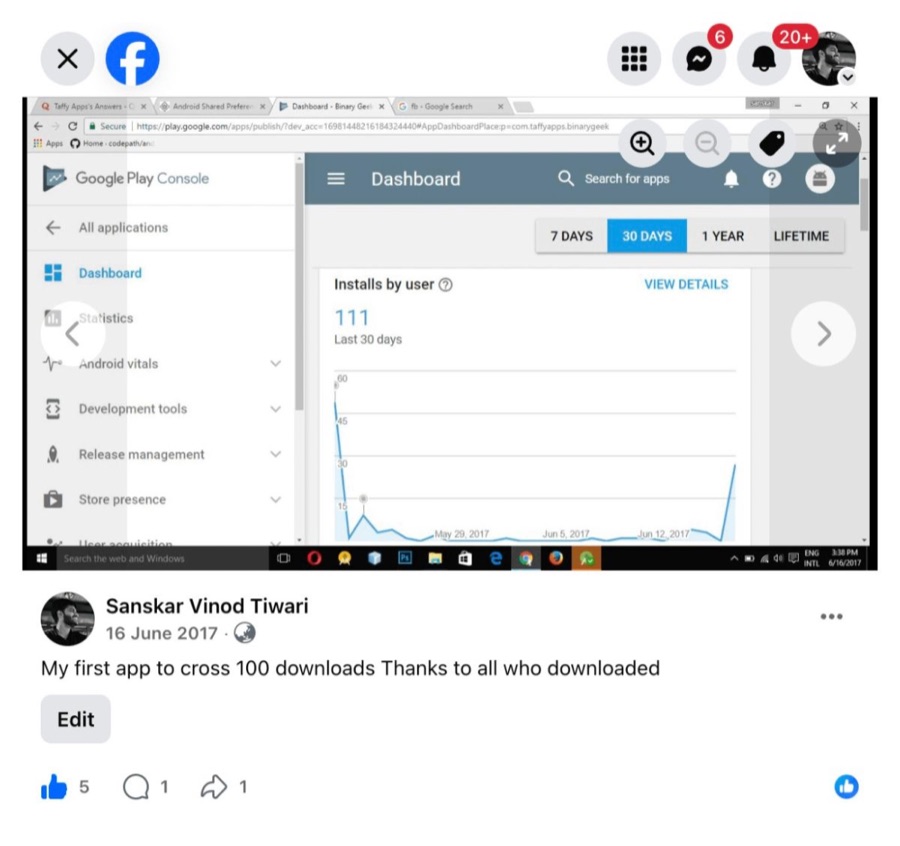 First 100 downloads Facebook post